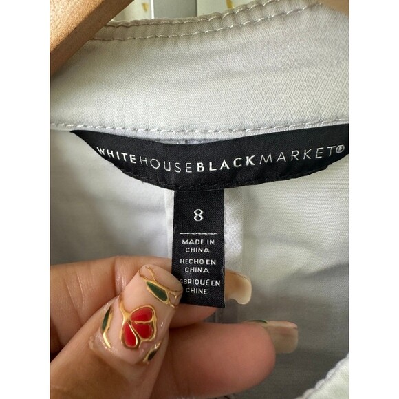 White House Black Market Women's Stretch Denim Peplum Cargo Utility Jacket 8 - Picture 5 of 6